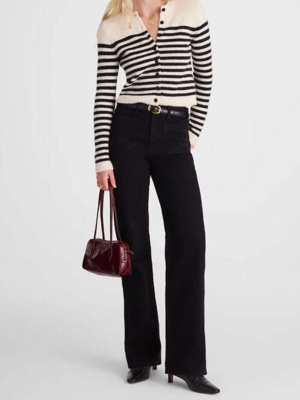 Madewell Black Rinse Cleo Patch Pocket Straight Jeans 24 NWT